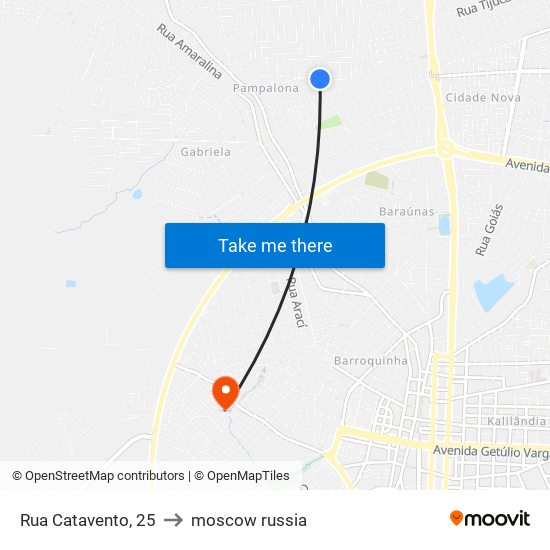 Rua Catavento, 25 to moscow russia map