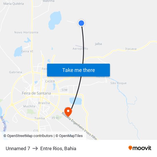 Unnamed 7 to Entre Rios, Bahia map