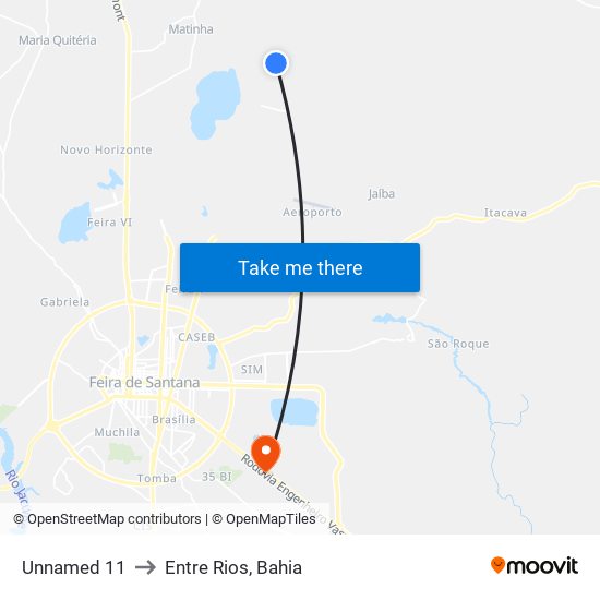 Unnamed 11 to Entre Rios, Bahia map