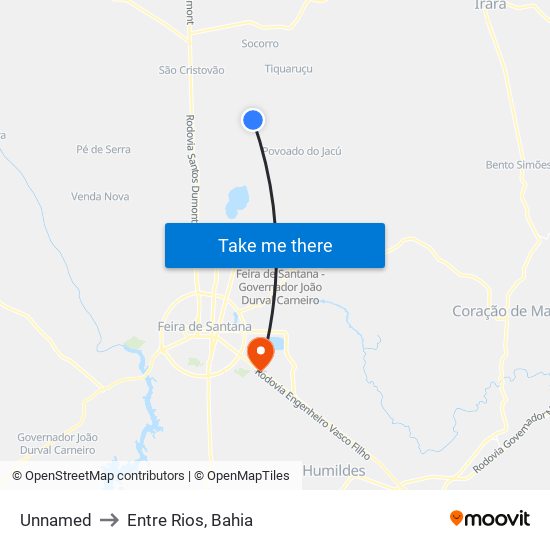 Unnamed to Entre Rios, Bahia map