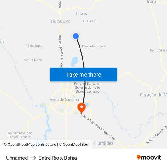 Unnamed to Entre Rios, Bahia map