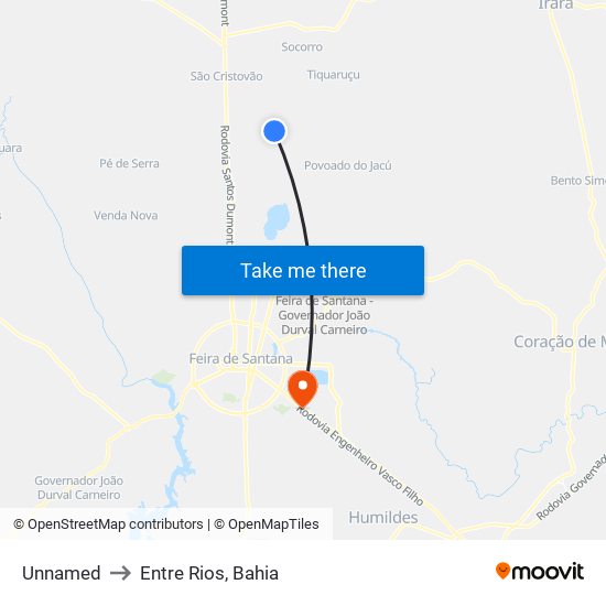 Unnamed to Entre Rios, Bahia map