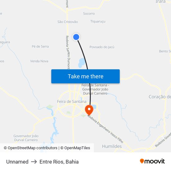 Unnamed to Entre Rios, Bahia map