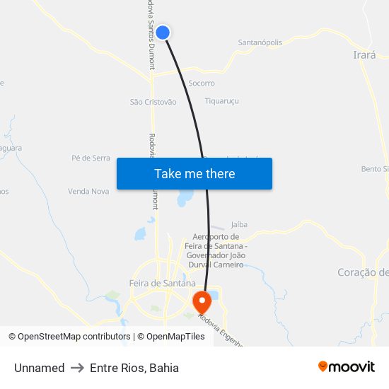 Unnamed to Entre Rios, Bahia map