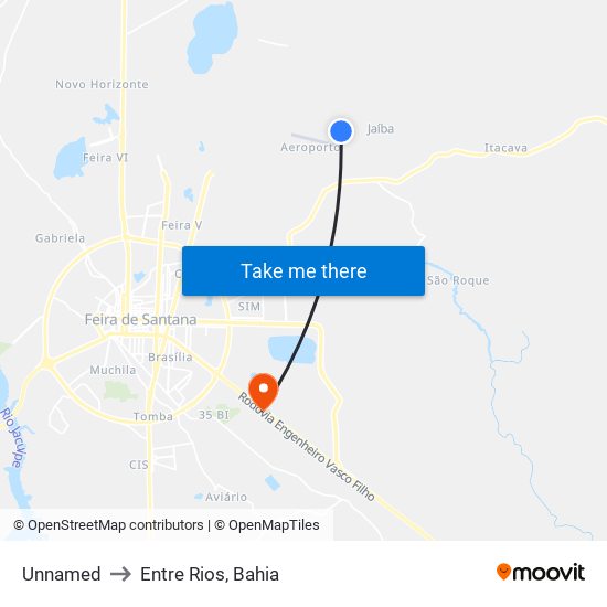 Unnamed to Entre Rios, Bahia map