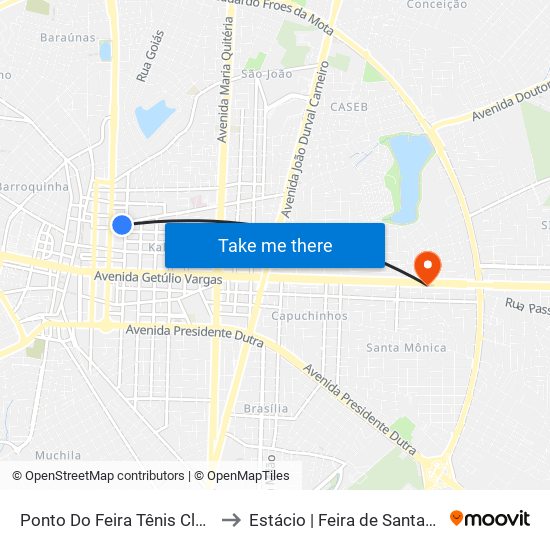 Ponto Do Feira Tênis Club to Estácio | Feira de Santana map