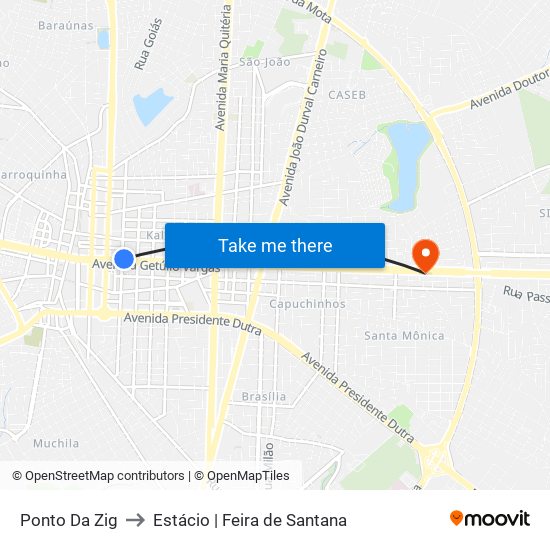 Ponto Da Zig to Estácio | Feira de Santana map