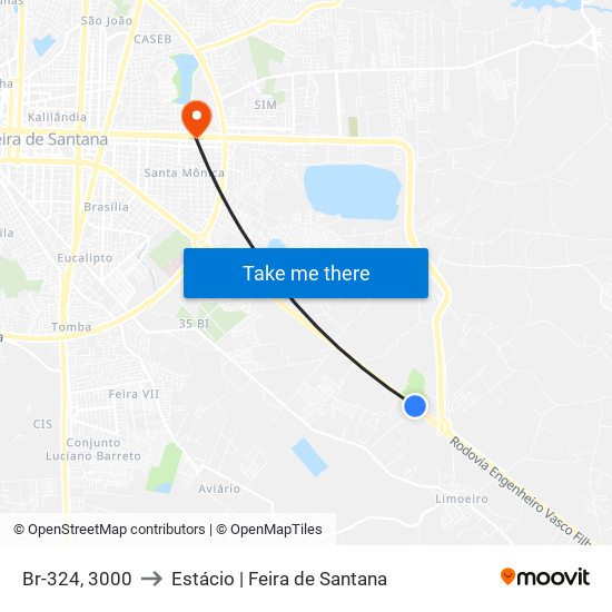 Br-324, 3000 to Estácio | Feira de Santana map