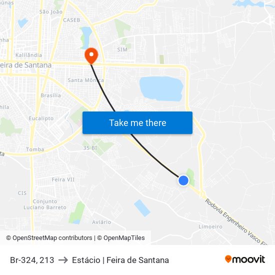 Br-324, 213 to Estácio | Feira de Santana map