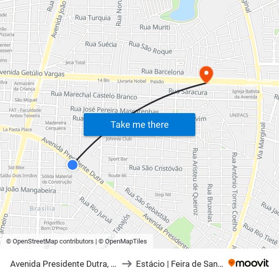 Avenida Presidente Dutra, 1903 to Estácio | Feira de Santana map