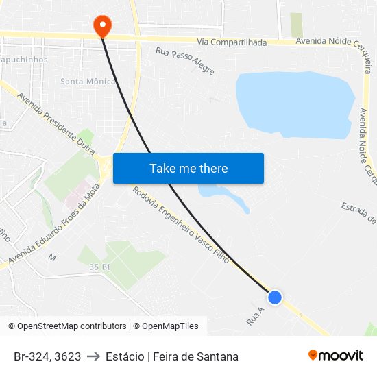 Br-324, 3623 to Estácio | Feira de Santana map