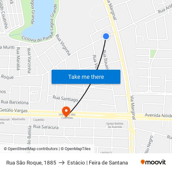Rua São Roque, 1885 to Estácio | Feira de Santana map
