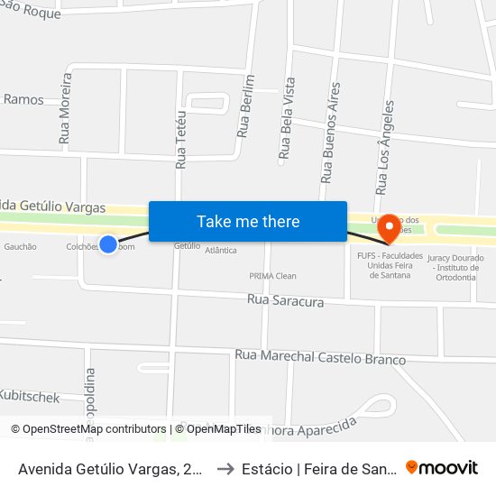 Avenida Getúlio Vargas, 2681 B to Estácio | Feira de Santana map