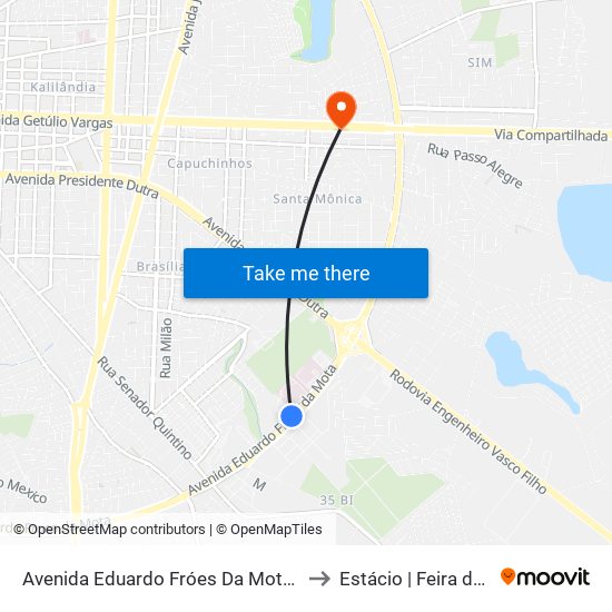 Avenida Eduardo Fróes Da Mota, 14238-14402 to Estácio | Feira de Santana map