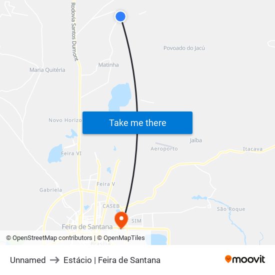 Unnamed to Estácio | Feira de Santana map