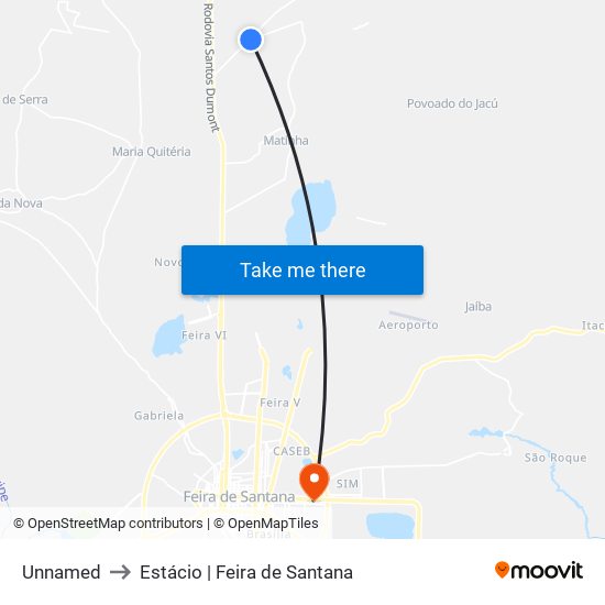 Unnamed to Estácio | Feira de Santana map