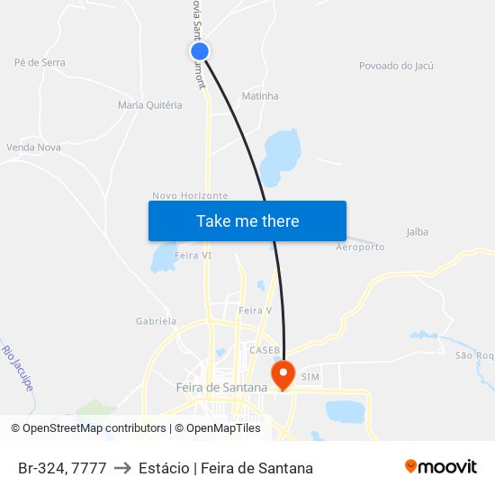 Br-324, 7777 to Estácio | Feira de Santana map