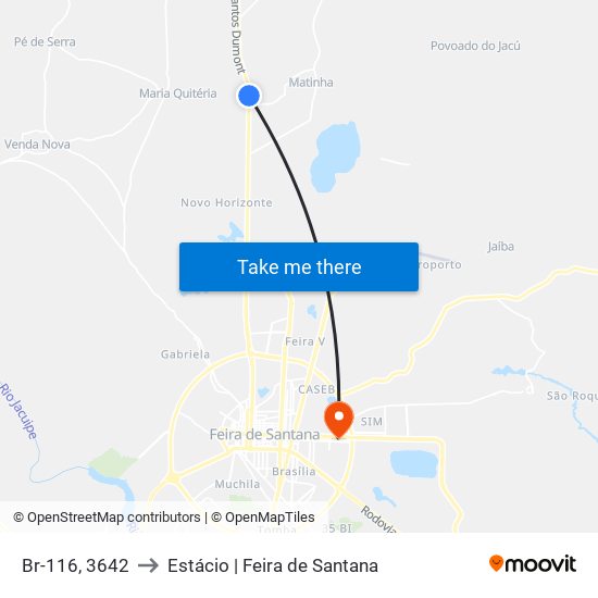 Br-116, 3642 to Estácio | Feira de Santana map