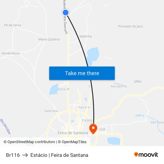 Br116 to Estácio | Feira de Santana map