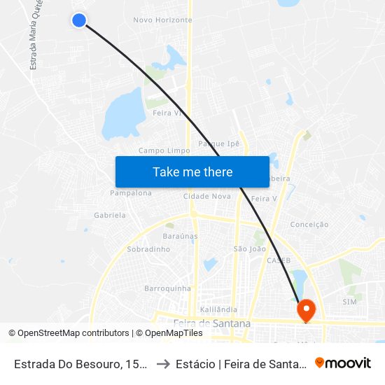 Estrada Do Besouro, 1513 to Estácio | Feira de Santana map