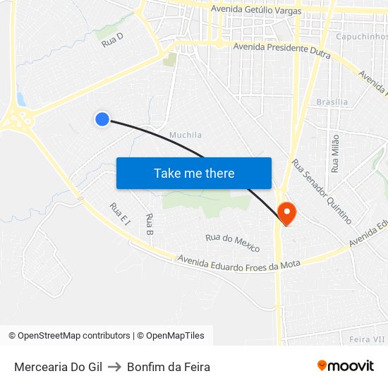 Mercearia Do Gil to Bonfim da Feira map