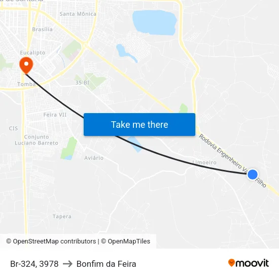 Br-324, 3978 to Bonfim da Feira map