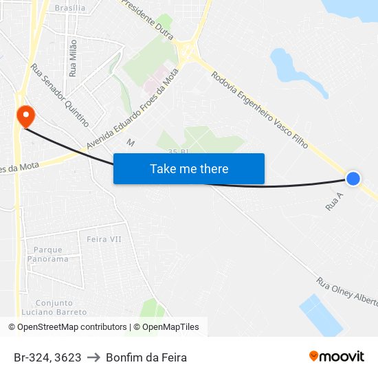 Br-324, 3623 to Bonfim da Feira map