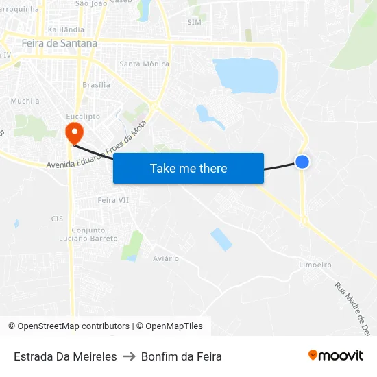 Estrada Da Meireles to Bonfim da Feira map
