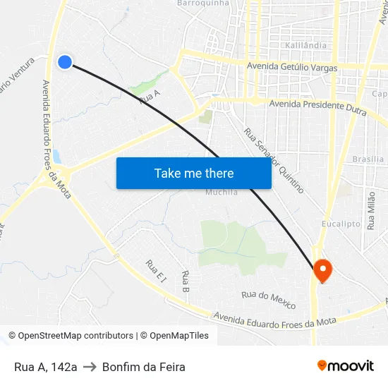 Rua A, 142a to Bonfim da Feira map