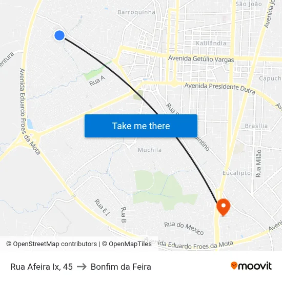 Rua Afeira Ix, 45 to Bonfim da Feira map