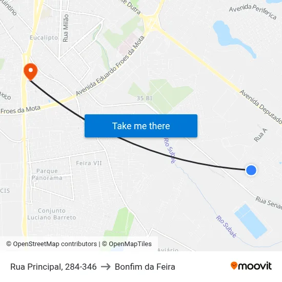 Rua Principal, 284-346 to Bonfim da Feira map