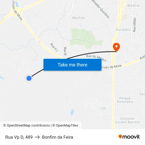 Rua Vp D, 489 to Bonfim da Feira map