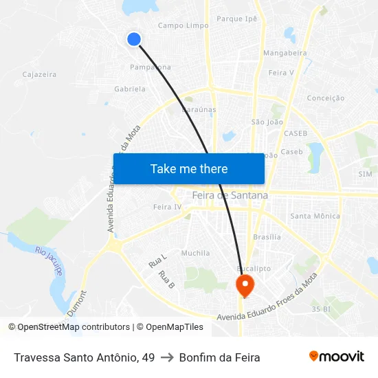 Travessa Santo Antônio, 49 to Bonfim da Feira map