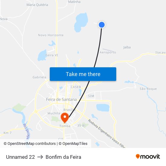 Unnamed 22 to Bonfim da Feira map