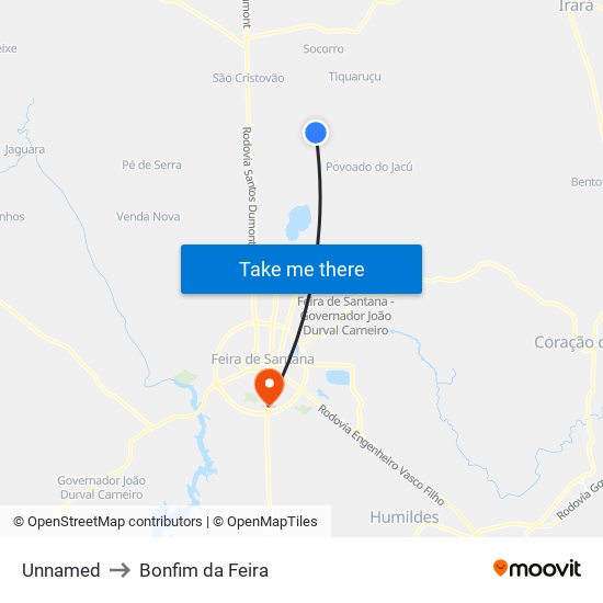 Unnamed to Bonfim da Feira map
