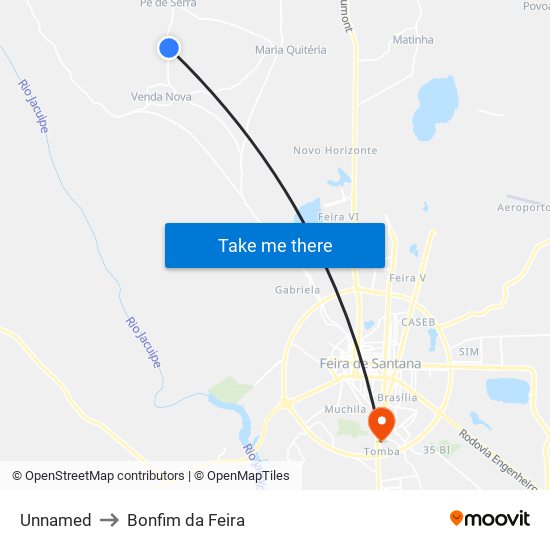 Unnamed to Bonfim da Feira map