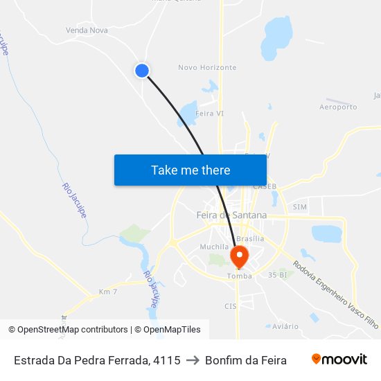 Estrada Da Pedra Ferrada, 4115 to Bonfim da Feira map