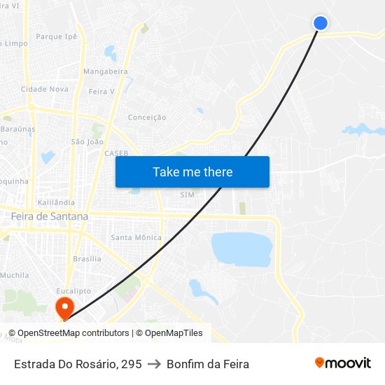 Estrada Do Rosário, 295 to Bonfim da Feira map