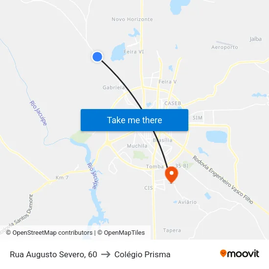 Rua Augusto Severo, 60 to Colégio Prisma map