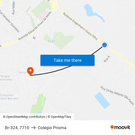 Br-324, 7710 to Colégio Prisma map