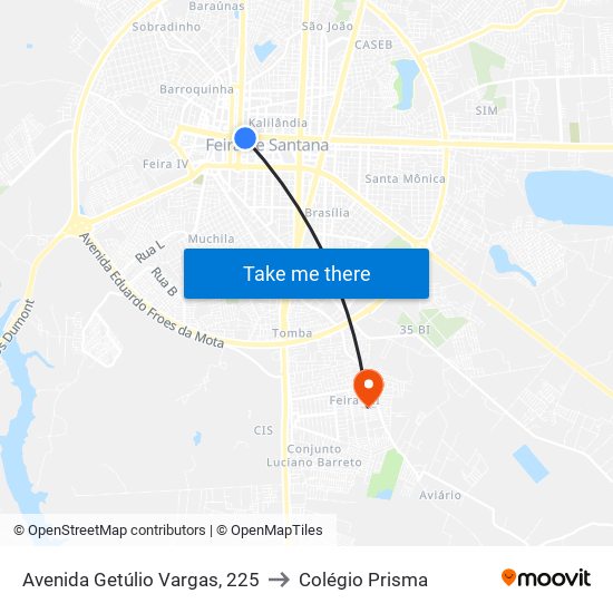 Avenida Getúlio Vargas, 225 to Colégio Prisma map