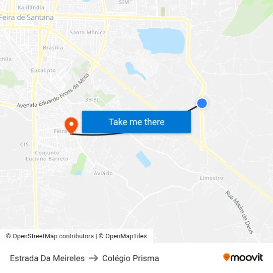 Estrada Da Meireles to Colégio Prisma map