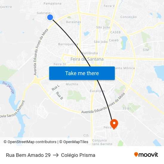Rua Bem Amado 29 to Colégio Prisma map