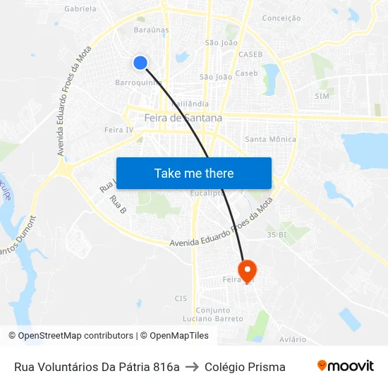Rua Voluntários Da Pátria 816a to Colégio Prisma map