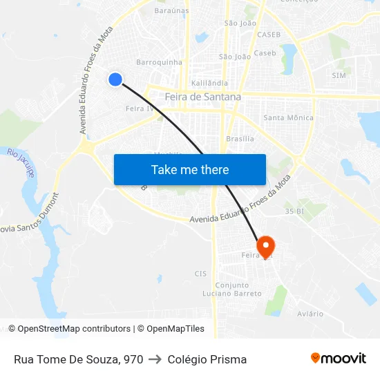 Rua Tome De Souza, 970 to Colégio Prisma map