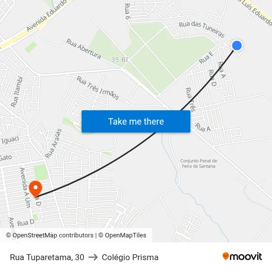Rua Tuparetama, 30 to Colégio Prisma map