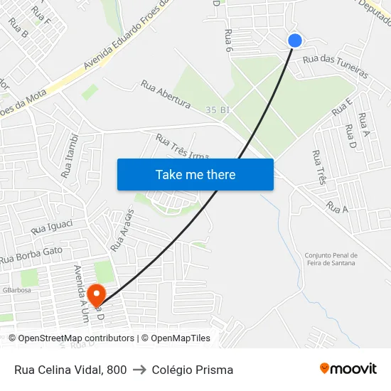 Rua Celina Vidal, 800 to Colégio Prisma map