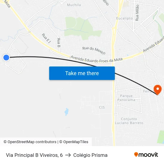 Via Principal B Viveiros, 6 to Colégio Prisma map