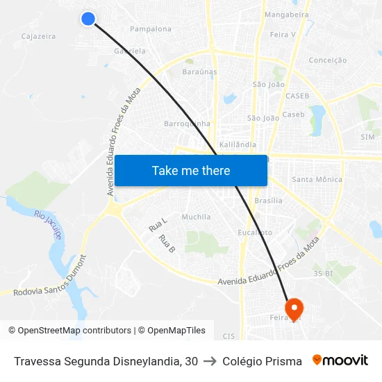 Travessa Segunda Disneylandia, 30 to Colégio Prisma map