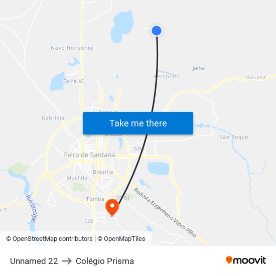 Unnamed 22 to Colégio Prisma map